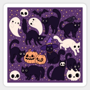 Cute halloween black cats Sticker